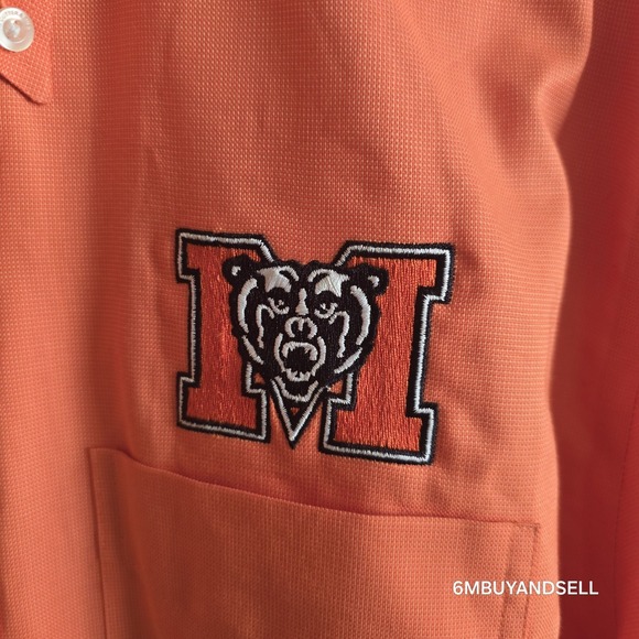 Mercer Bears Logo Cutter & Buck  Work Button Up Long-Sleeve Shirt‎ Men's Large - Picture 2 of 13